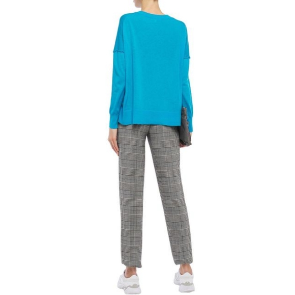 Maje Drop Shoulder Blue Cashmere Sweater - Picture 2 of 10